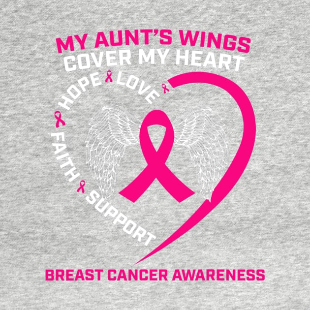 Aunts Wings Loving Memory Aunt Pink Breast Cancer Awareness by CarolIrvine